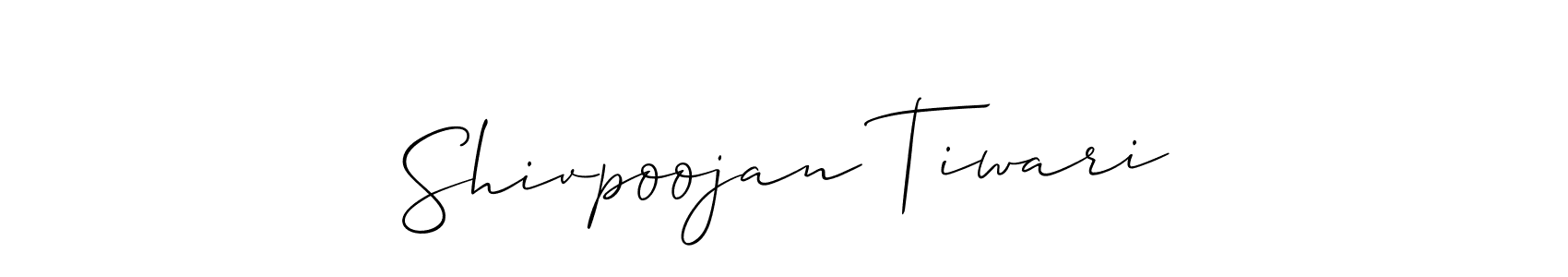 You should practise on your own different ways (Allison_Script) to write your name (Shivpoojan Tiwari) in signature. don't let someone else do it for you. Shivpoojan Tiwari signature style 2 images and pictures png