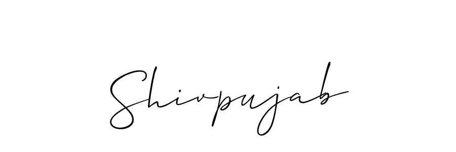 Use a signature maker to create a handwritten signature online. With this signature software, you can design (Allison_Script) your own signature for name Shivpujab. Shivpujab signature style 2 images and pictures png