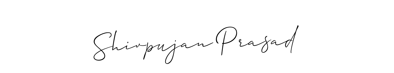 How to make Shivpujan Prasad name signature. Use Allison_Script style for creating short signs online. This is the latest handwritten sign. Shivpujan Prasad signature style 2 images and pictures png