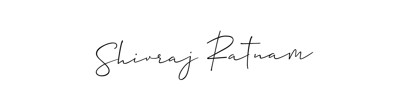 Allison_Script is a professional signature style that is perfect for those who want to add a touch of class to their signature. It is also a great choice for those who want to make their signature more unique. Get Shivraj Ratnam name to fancy signature for free. Shivraj Ratnam signature style 2 images and pictures png