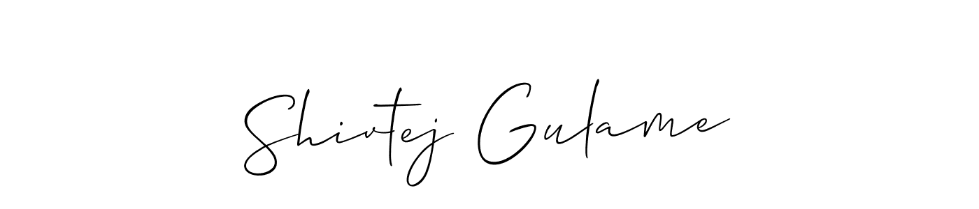 Also You can easily find your signature by using the search form. We will create Shivtej Gulame name handwritten signature images for you free of cost using Allison_Script sign style. Shivtej Gulame signature style 2 images and pictures png