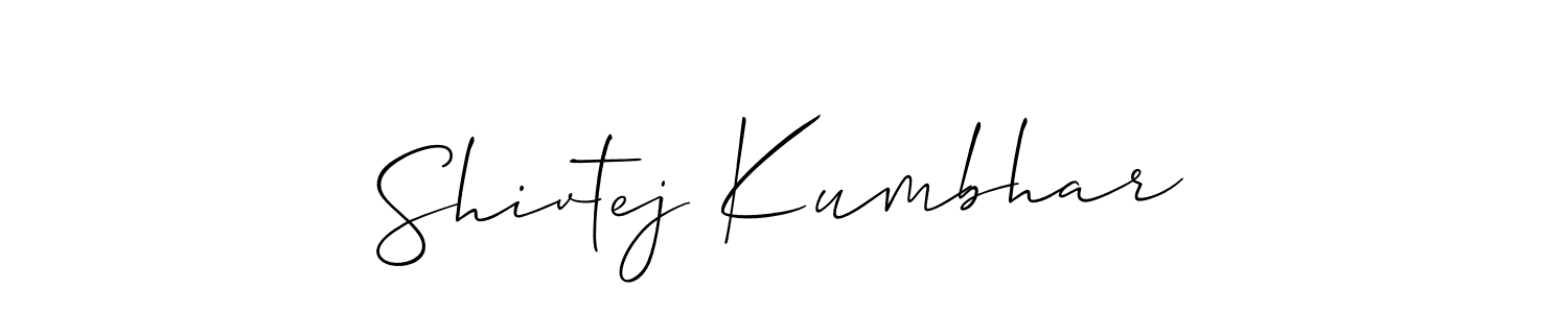 You should practise on your own different ways (Allison_Script) to write your name (Shivtej Kumbhar) in signature. don't let someone else do it for you. Shivtej Kumbhar signature style 2 images and pictures png