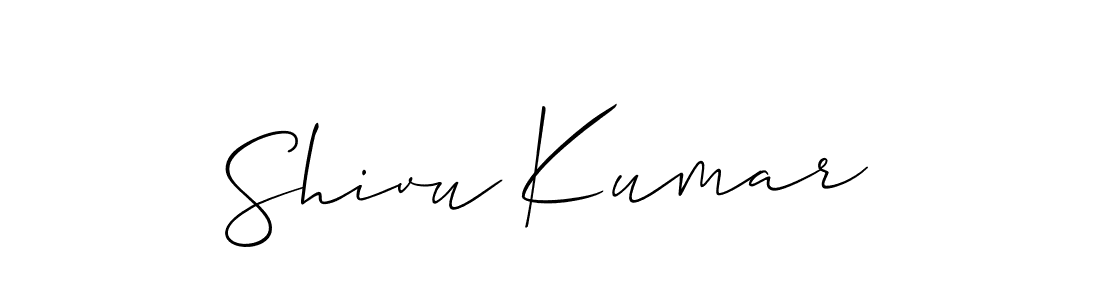 How to make Shivu Kumar signature? Allison_Script is a professional autograph style. Create handwritten signature for Shivu Kumar name. Shivu Kumar signature style 2 images and pictures png