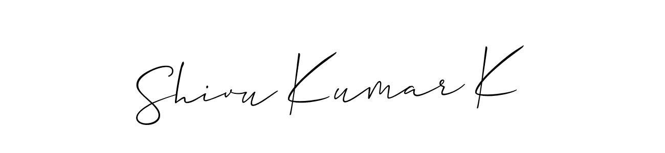 Check out images of Autograph of Shivu Kumar K name. Actor Shivu Kumar K Signature Style. Allison_Script is a professional sign style online. Shivu Kumar K signature style 2 images and pictures png