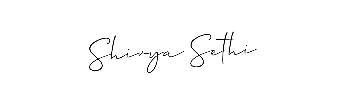 Make a short Shivya Sethi signature style. Manage your documents anywhere anytime using Allison_Script. Create and add eSignatures, submit forms, share and send files easily. Shivya Sethi signature style 2 images and pictures png
