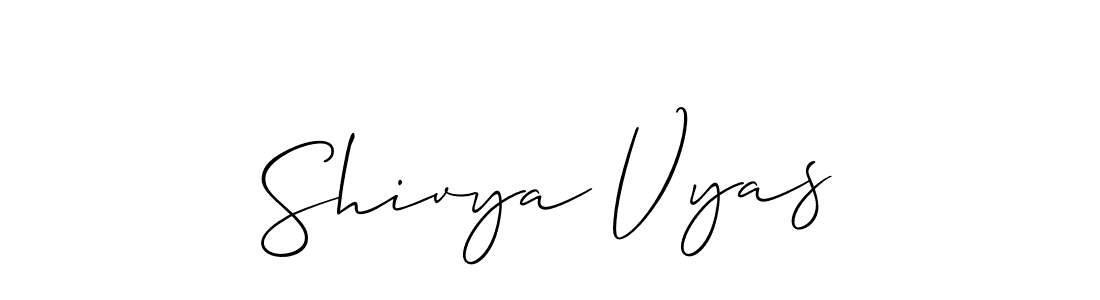 The best way (Allison_Script) to make a short signature is to pick only two or three words in your name. The name Shivya Vyas include a total of six letters. For converting this name. Shivya Vyas signature style 2 images and pictures png