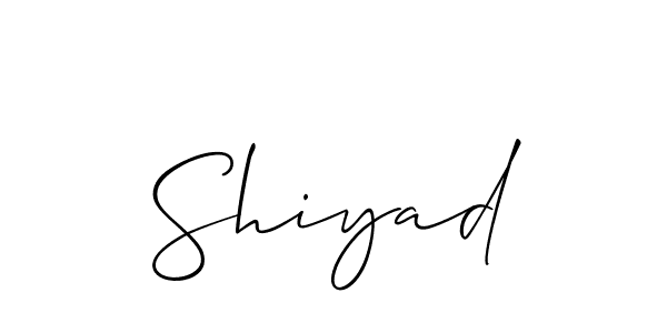 Allison_Script is a professional signature style that is perfect for those who want to add a touch of class to their signature. It is also a great choice for those who want to make their signature more unique. Get Shiyad name to fancy signature for free. Shiyad signature style 2 images and pictures png