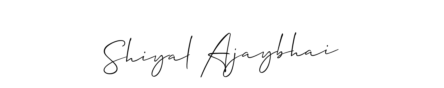 Allison_Script is a professional signature style that is perfect for those who want to add a touch of class to their signature. It is also a great choice for those who want to make their signature more unique. Get Shiyal Ajaybhai name to fancy signature for free. Shiyal Ajaybhai signature style 2 images and pictures png