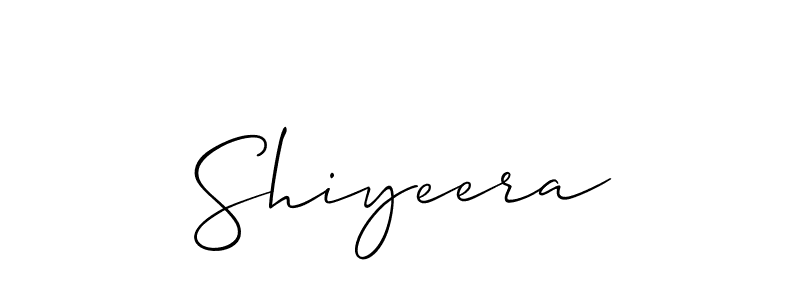Create a beautiful signature design for name Shiyeera. With this signature (Allison_Script) fonts, you can make a handwritten signature for free. Shiyeera signature style 2 images and pictures png