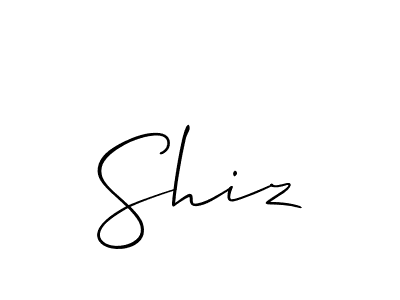 Design your own signature with our free online signature maker. With this signature software, you can create a handwritten (Allison_Script) signature for name Shiz. Shiz signature style 2 images and pictures png