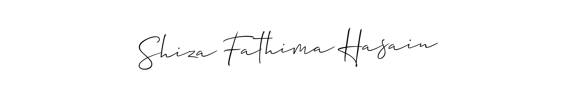 Also You can easily find your signature by using the search form. We will create Shiza Fathima Hasain name handwritten signature images for you free of cost using Allison_Script sign style. Shiza Fathima Hasain signature style 2 images and pictures png