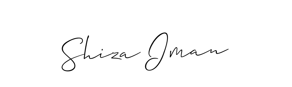 You should practise on your own different ways (Allison_Script) to write your name (Shiza Iman) in signature. don't let someone else do it for you. Shiza Iman signature style 2 images and pictures png