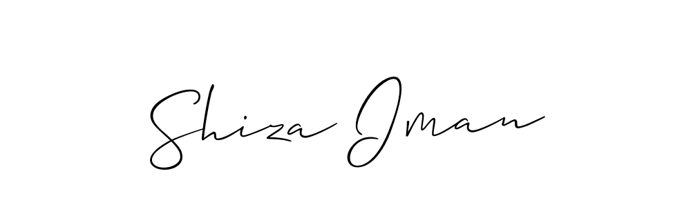 The best way (Allison_Script) to make a short signature is to pick only two or three words in your name. The name Shiza Iman include a total of six letters. For converting this name. Shiza Iman signature style 2 images and pictures png