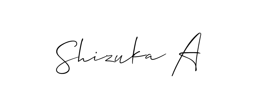 Make a beautiful signature design for name Shizuka A. With this signature (Allison_Script) style, you can create a handwritten signature for free. Shizuka A signature style 2 images and pictures png