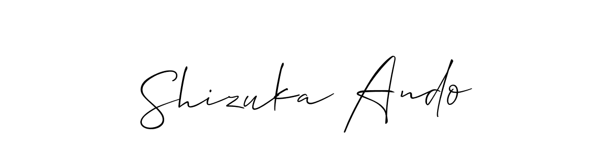 Use a signature maker to create a handwritten signature online. With this signature software, you can design (Allison_Script) your own signature for name Shizuka Ando. Shizuka Ando signature style 2 images and pictures png
