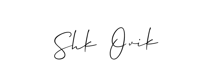 How to Draw Shk  Ovik signature style? Allison_Script is a latest design signature styles for name Shk  Ovik. Shk  Ovik signature style 2 images and pictures png