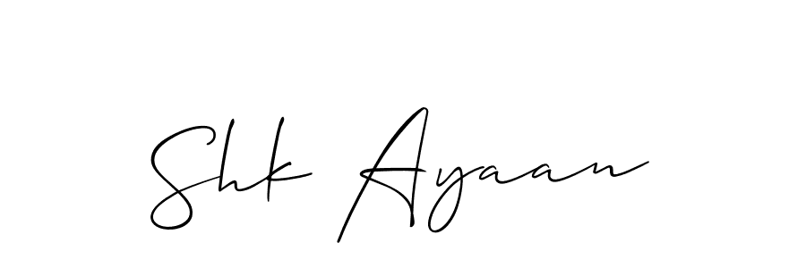 if you are searching for the best signature style for your name Shk Ayaan. so please give up your signature search. here we have designed multiple signature styles  using Allison_Script. Shk Ayaan signature style 2 images and pictures png