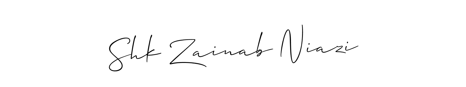 Also we have Shk Zainab Niazi name is the best signature style. Create professional handwritten signature collection using Allison_Script autograph style. Shk Zainab Niazi signature style 2 images and pictures png