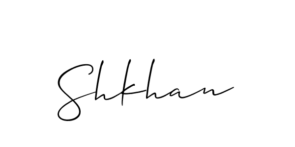 Create a beautiful signature design for name Shkhan. With this signature (Allison_Script) fonts, you can make a handwritten signature for free. Shkhan signature style 2 images and pictures png