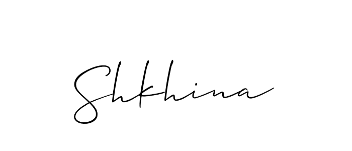 Design your own signature with our free online signature maker. With this signature software, you can create a handwritten (Allison_Script) signature for name Shkhina. Shkhina signature style 2 images and pictures png