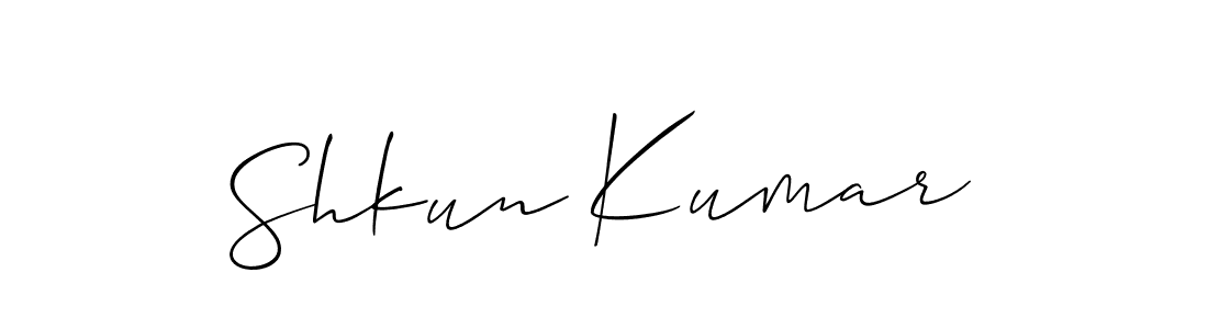 This is the best signature style for the Shkun Kumar name. Also you like these signature font (Allison_Script). Mix name signature. Shkun Kumar signature style 2 images and pictures png