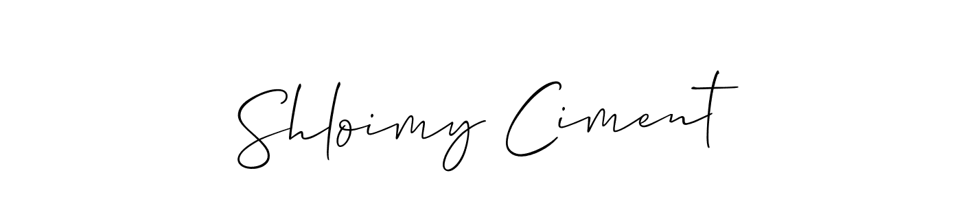 Use a signature maker to create a handwritten signature online. With this signature software, you can design (Allison_Script) your own signature for name Shloimy Ciment. Shloimy Ciment signature style 2 images and pictures png