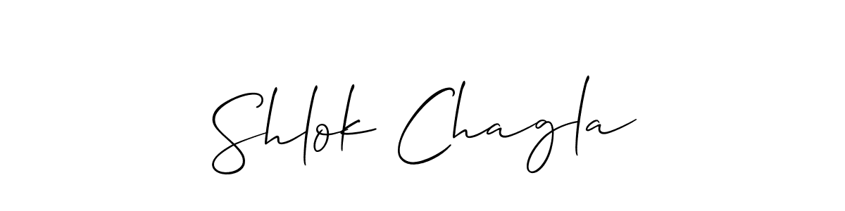 if you are searching for the best signature style for your name Shlok Chagla. so please give up your signature search. here we have designed multiple signature styles  using Allison_Script. Shlok Chagla signature style 2 images and pictures png