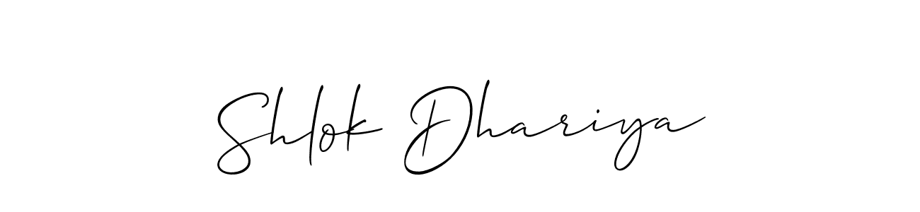 Best and Professional Signature Style for Shlok Dhariya. Allison_Script Best Signature Style Collection. Shlok Dhariya signature style 2 images and pictures png