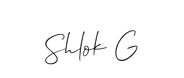 Once you've used our free online signature maker to create your best signature Allison_Script style, it's time to enjoy all of the benefits that Shlok G name signing documents. Shlok G signature style 2 images and pictures png