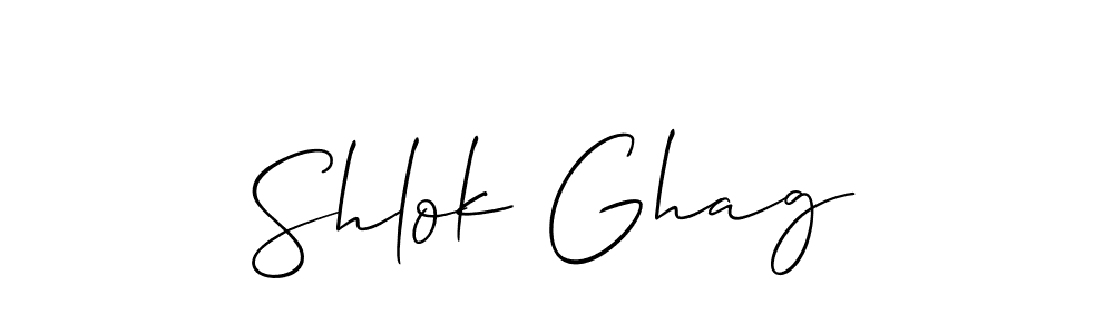 Shlok Ghag stylish signature style. Best Handwritten Sign (Allison_Script) for my name. Handwritten Signature Collection Ideas for my name Shlok Ghag. Shlok Ghag signature style 2 images and pictures png