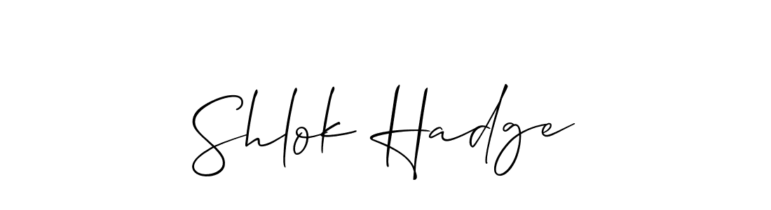 How to Draw Shlok Hadge signature style? Allison_Script is a latest design signature styles for name Shlok Hadge. Shlok Hadge signature style 2 images and pictures png