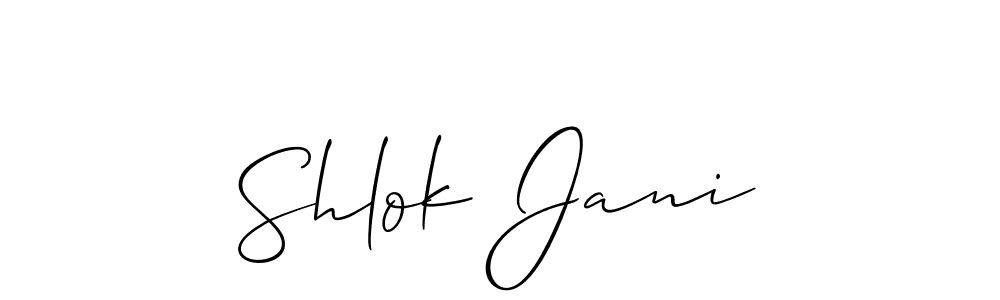 Shlok Jani stylish signature style. Best Handwritten Sign (Allison_Script) for my name. Handwritten Signature Collection Ideas for my name Shlok Jani. Shlok Jani signature style 2 images and pictures png