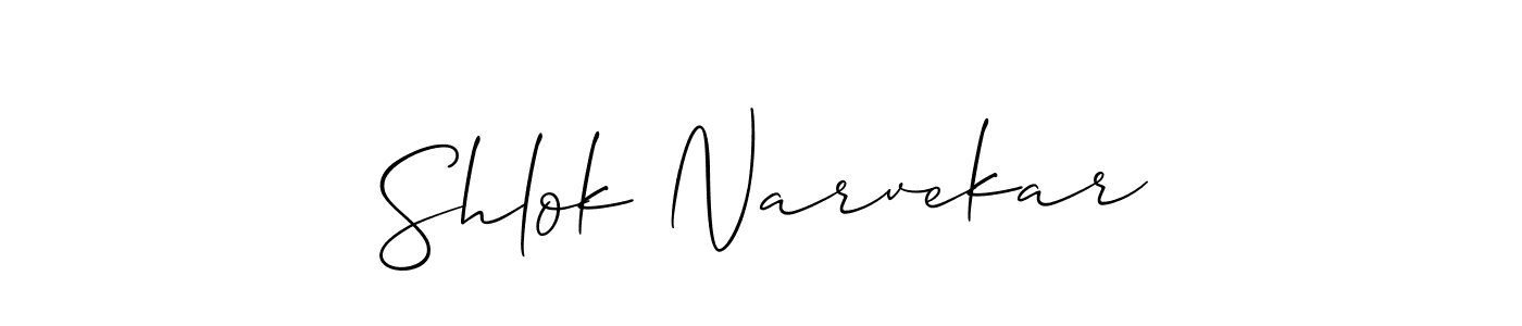 Design your own signature with our free online signature maker. With this signature software, you can create a handwritten (Allison_Script) signature for name Shlok Narvekar. Shlok Narvekar signature style 2 images and pictures png