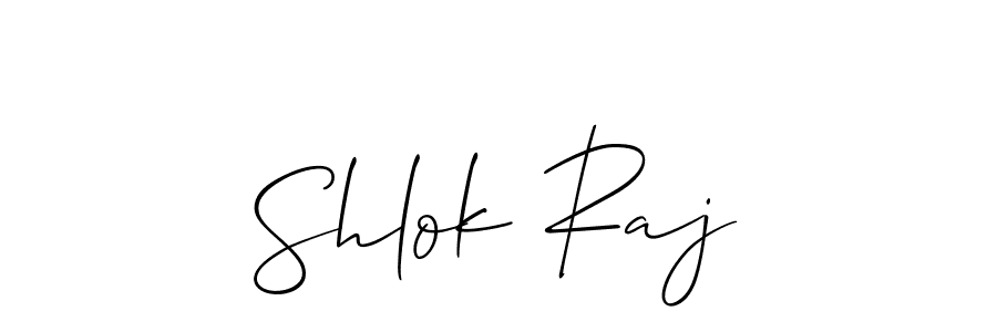 Make a beautiful signature design for name Shlok Raj. With this signature (Allison_Script) style, you can create a handwritten signature for free. Shlok Raj signature style 2 images and pictures png
