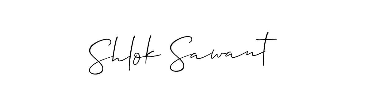 How to make Shlok Sawant signature? Allison_Script is a professional autograph style. Create handwritten signature for Shlok Sawant name. Shlok Sawant signature style 2 images and pictures png