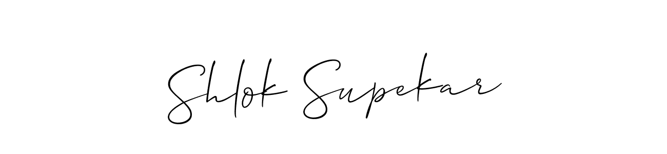 How to Draw Shlok Supekar signature style? Allison_Script is a latest design signature styles for name Shlok Supekar. Shlok Supekar signature style 2 images and pictures png
