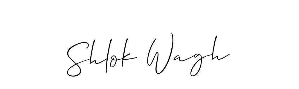 Make a beautiful signature design for name Shlok Wagh. With this signature (Allison_Script) style, you can create a handwritten signature for free. Shlok Wagh signature style 2 images and pictures png