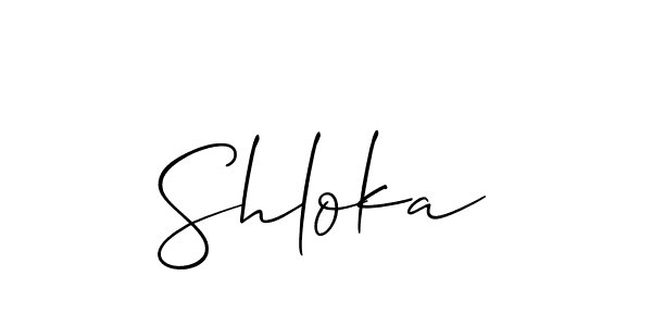 How to make Shloka signature? Allison_Script is a professional autograph style. Create handwritten signature for Shloka name. Shloka signature style 2 images and pictures png