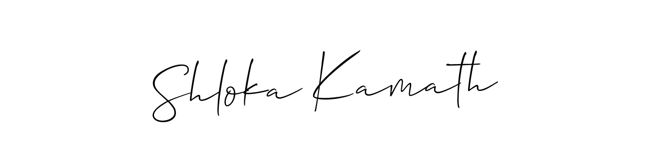 Also we have Shloka Kamath name is the best signature style. Create professional handwritten signature collection using Allison_Script autograph style. Shloka Kamath signature style 2 images and pictures png