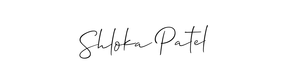 You should practise on your own different ways (Allison_Script) to write your name (Shloka Patel) in signature. don't let someone else do it for you. Shloka Patel signature style 2 images and pictures png