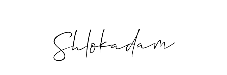 The best way (Allison_Script) to make a short signature is to pick only two or three words in your name. The name Shlokadam include a total of six letters. For converting this name. Shlokadam signature style 2 images and pictures png