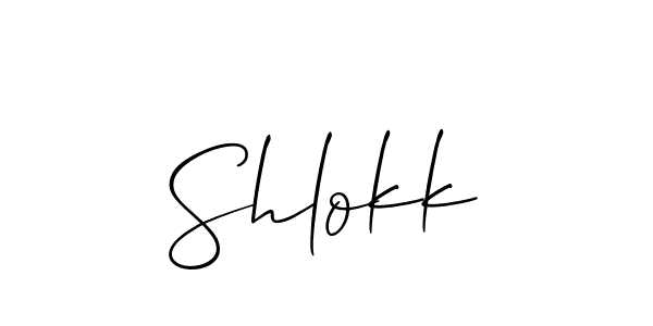 How to make Shlokk name signature. Use Allison_Script style for creating short signs online. This is the latest handwritten sign. Shlokk signature style 2 images and pictures png