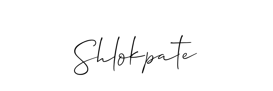 Also we have Shlokpate name is the best signature style. Create professional handwritten signature collection using Allison_Script autograph style. Shlokpate signature style 2 images and pictures png