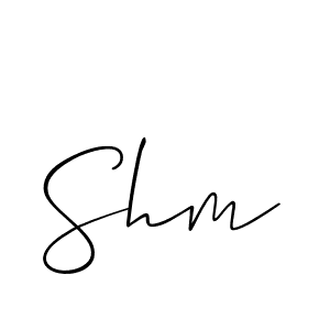 Create a beautiful signature design for name Shm. With this signature (Allison_Script) fonts, you can make a handwritten signature for free. Shm signature style 2 images and pictures png