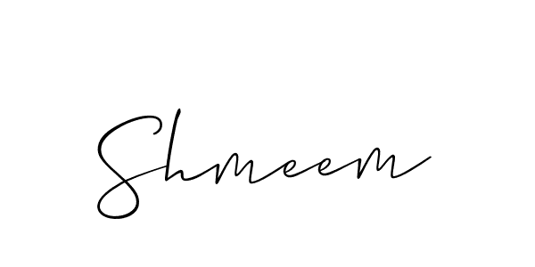 Allison_Script is a professional signature style that is perfect for those who want to add a touch of class to their signature. It is also a great choice for those who want to make their signature more unique. Get Shmeem name to fancy signature for free. Shmeem signature style 2 images and pictures png