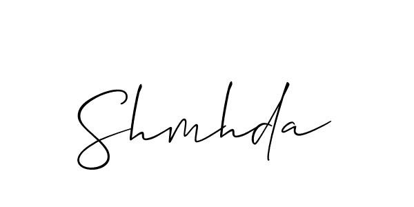 Design your own signature with our free online signature maker. With this signature software, you can create a handwritten (Allison_Script) signature for name Shmhda. Shmhda signature style 2 images and pictures png