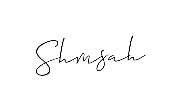 Design your own signature with our free online signature maker. With this signature software, you can create a handwritten (Allison_Script) signature for name Shmsah. Shmsah signature style 2 images and pictures png