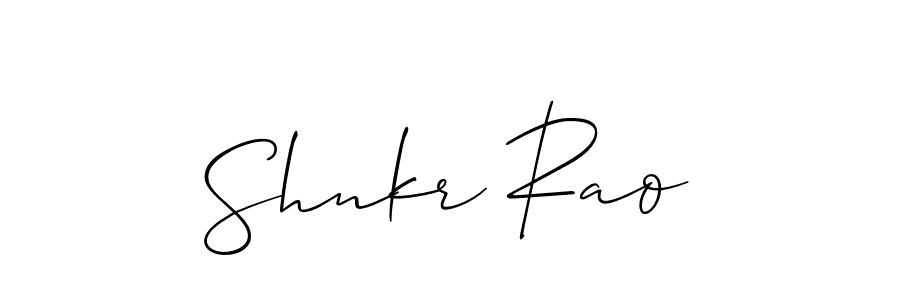 How to make Shnkr Rao signature? Allison_Script is a professional autograph style. Create handwritten signature for Shnkr Rao name. Shnkr Rao signature style 2 images and pictures png