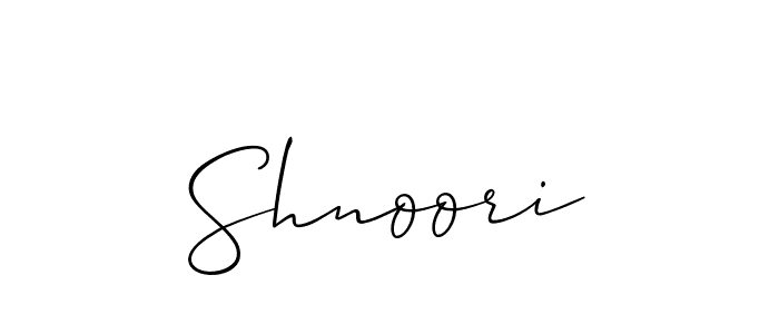 Create a beautiful signature design for name Shnoori. With this signature (Allison_Script) fonts, you can make a handwritten signature for free. Shnoori signature style 2 images and pictures png