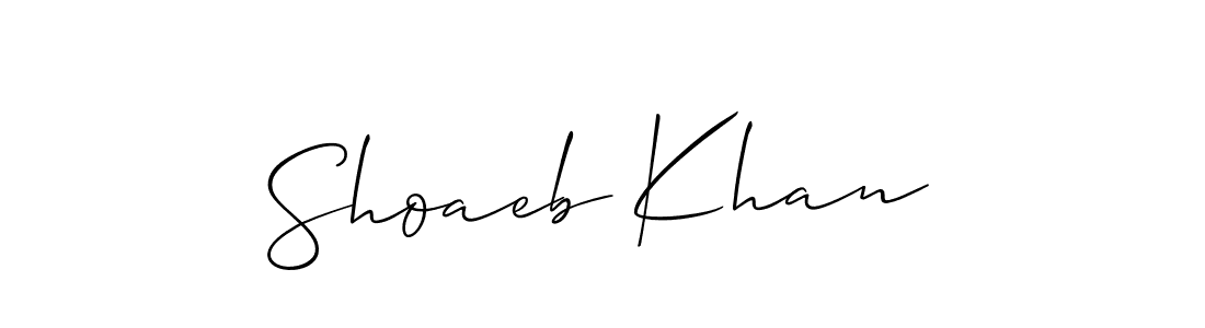 Use a signature maker to create a handwritten signature online. With this signature software, you can design (Allison_Script) your own signature for name Shoaeb Khan. Shoaeb Khan signature style 2 images and pictures png